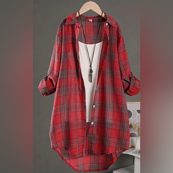 Women’s plaid tunic top - Picture 1 of 3